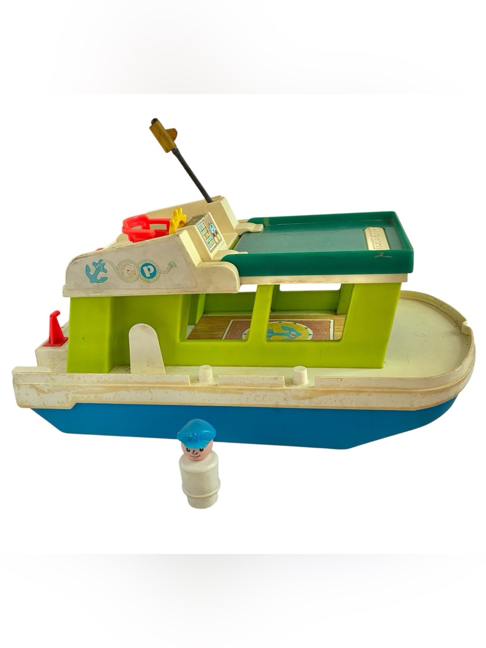 Vintage 1972 Fisher-Price Little People Happy Houseboat #985 Captain Figure